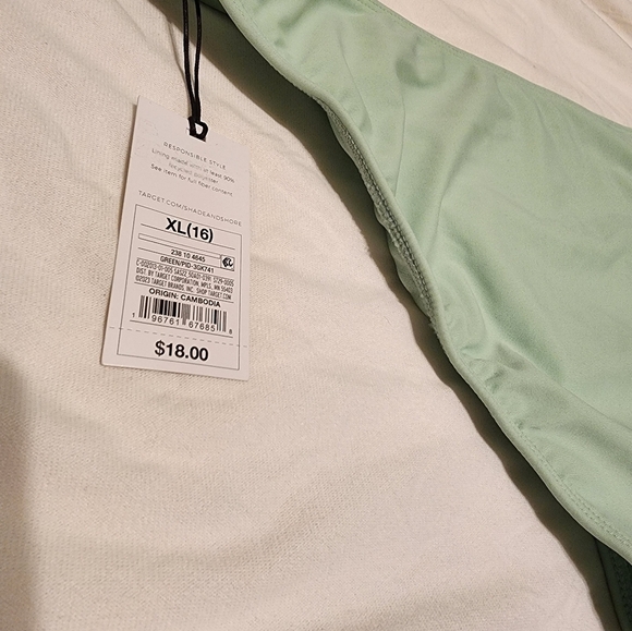 NWT Womens Shade & Shore Bikini Bottoms. Size XL. Green - Picture 4 of 5